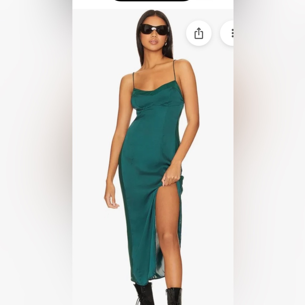 Free people City Cool satin sheer panel midi dress